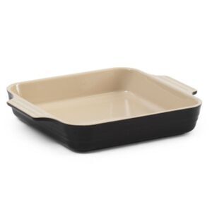 LE CREUSET Black Cream Stoneware 9 inch Square Baking Dish Pan